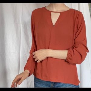 F21 keyhole neckline blouse